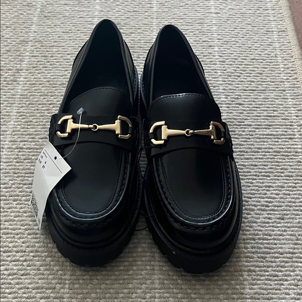 Black Chunky Loafers NWT